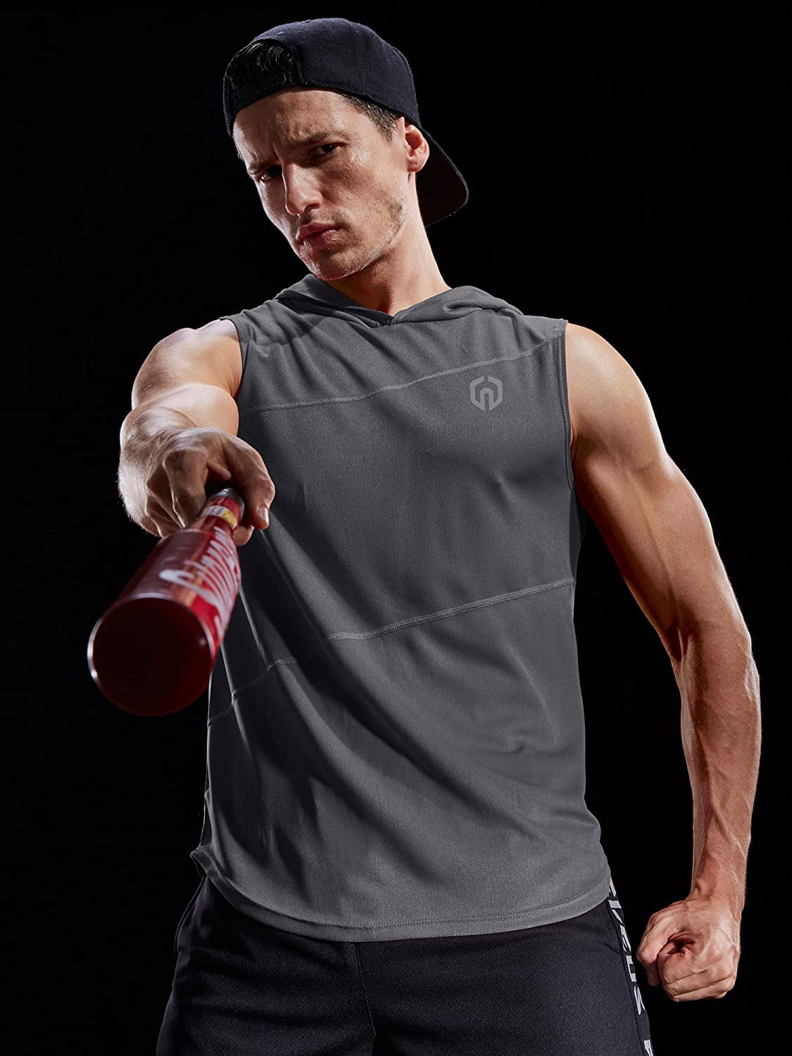 Dry Fit Workout Athletic Muscle Tank Top Running Shirts with Hoods
