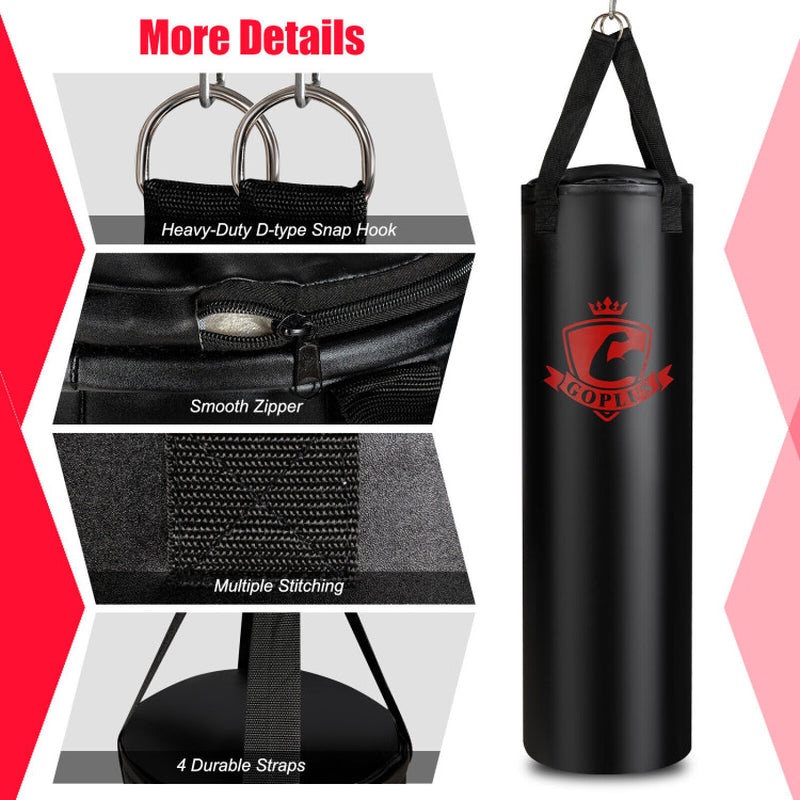 56/63Lbs Filled Punching Bag Set with Boxing Gloves