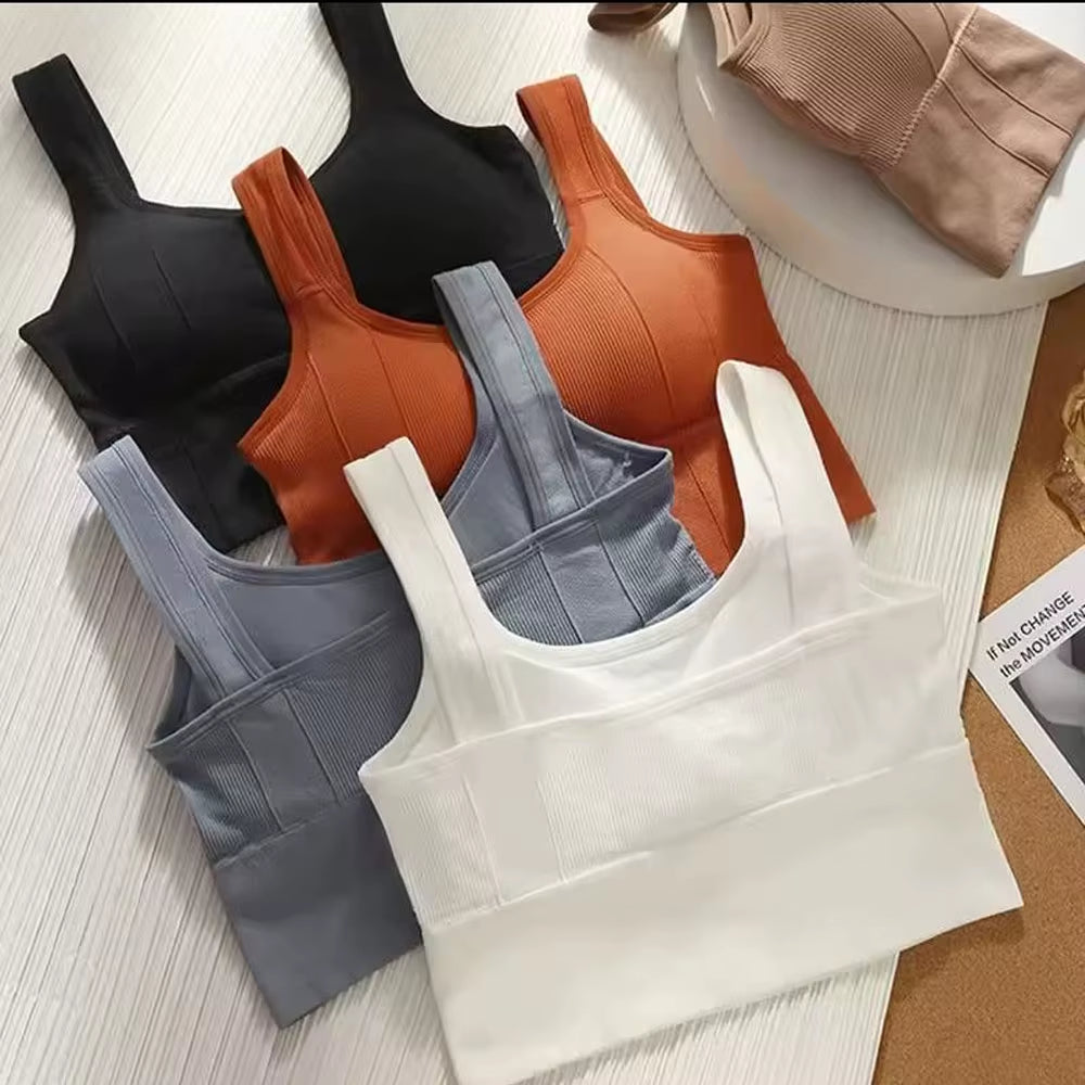 1Pcbreathable Sports Bra Anti-Sweat Fitness Top Women Seamless Yoga Bra Shockproof Crop Top Push up Sport Bra Gym Workout Top