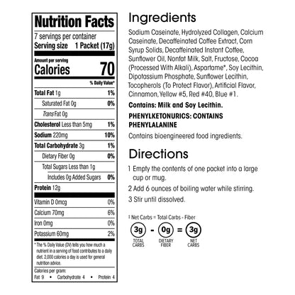 Protein Cappuccino Mix, Creamy Protein Coffee Powder, 12G Protein, Low Sugar (7Ct)
