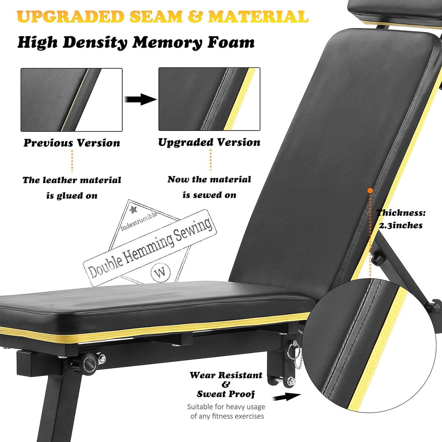 Weight Bench with Leg Extension and Curl, Adjustable Workout Bench Utility Incline Decline Benches for Home Gym Full Body Exercise & Strength Training