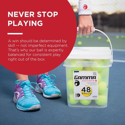 Sports Pressureless Tennis Balls Box - Ideal for Practice, Teaching, and Training with High-Visbility Felt - Indoor and Outdoor Court Play - 48 and 75 Pack Sizes