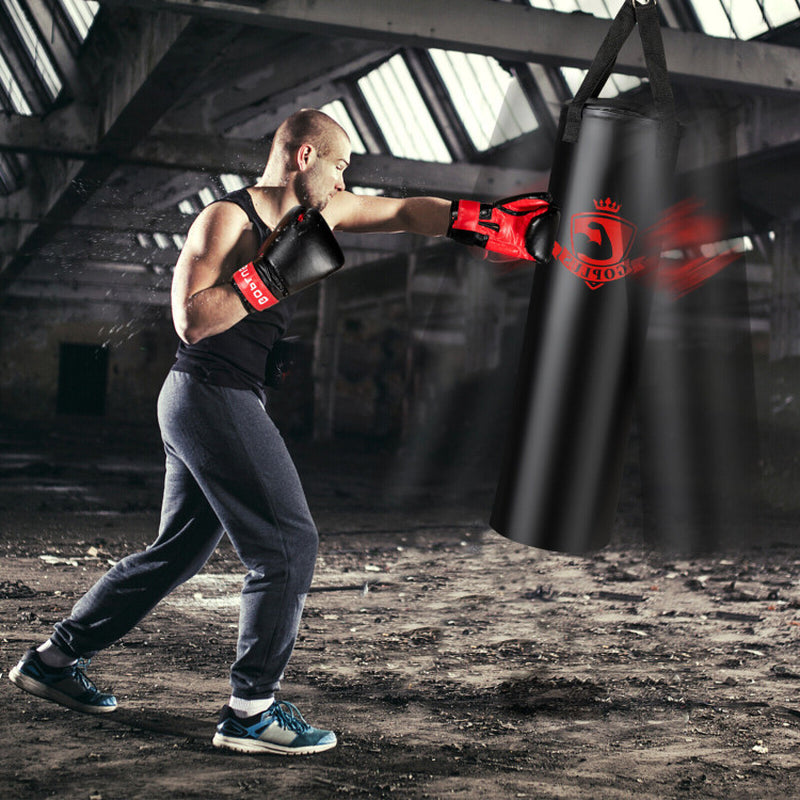 56/63Lbs Filled Punching Bag Set with Boxing Gloves